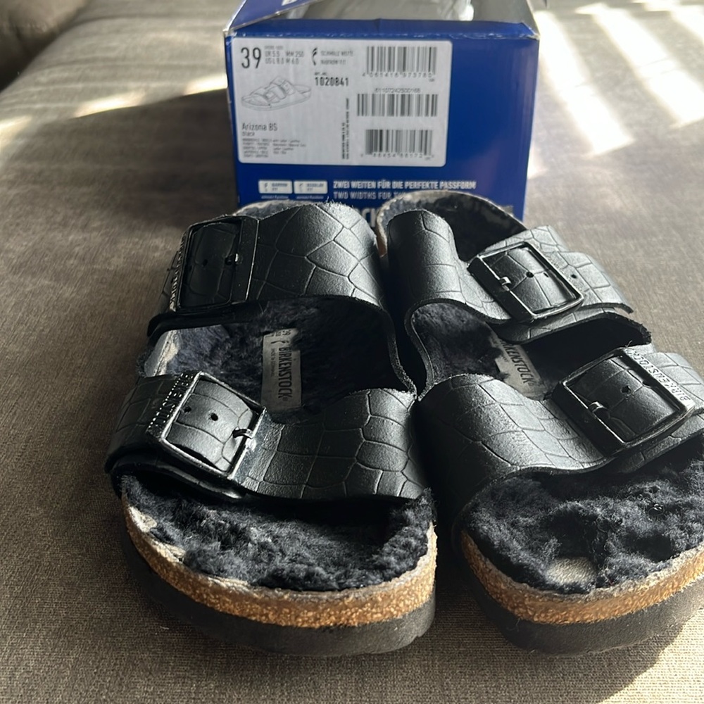 Birkenstock Arizona Black Shearling
